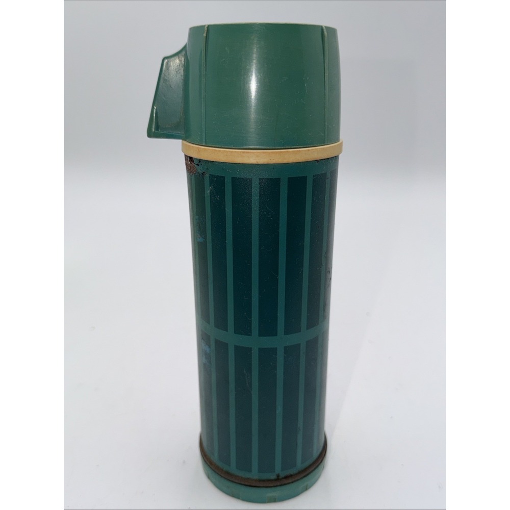 Rare Vintage Universal Green Stripe Vacuum Bottle W/Cup Lid Retro USA
